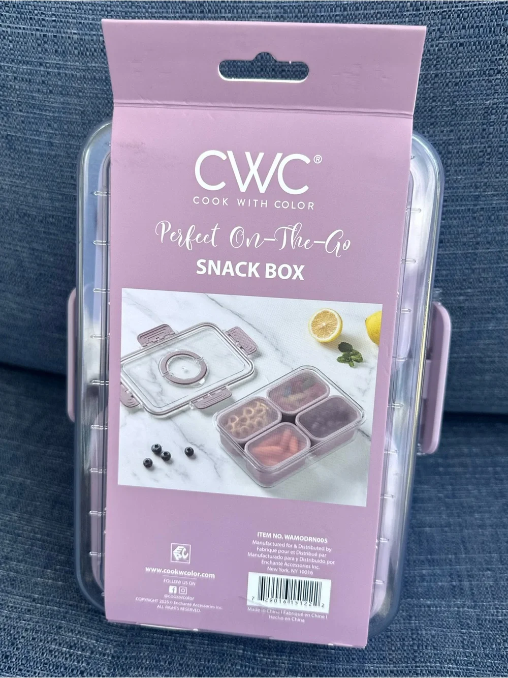 Pink Snack Box - 4 Compartment Leakproof Food Storage